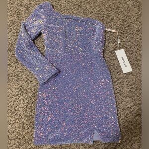 Purple one shoulder sequin dress - Size S - New with tag